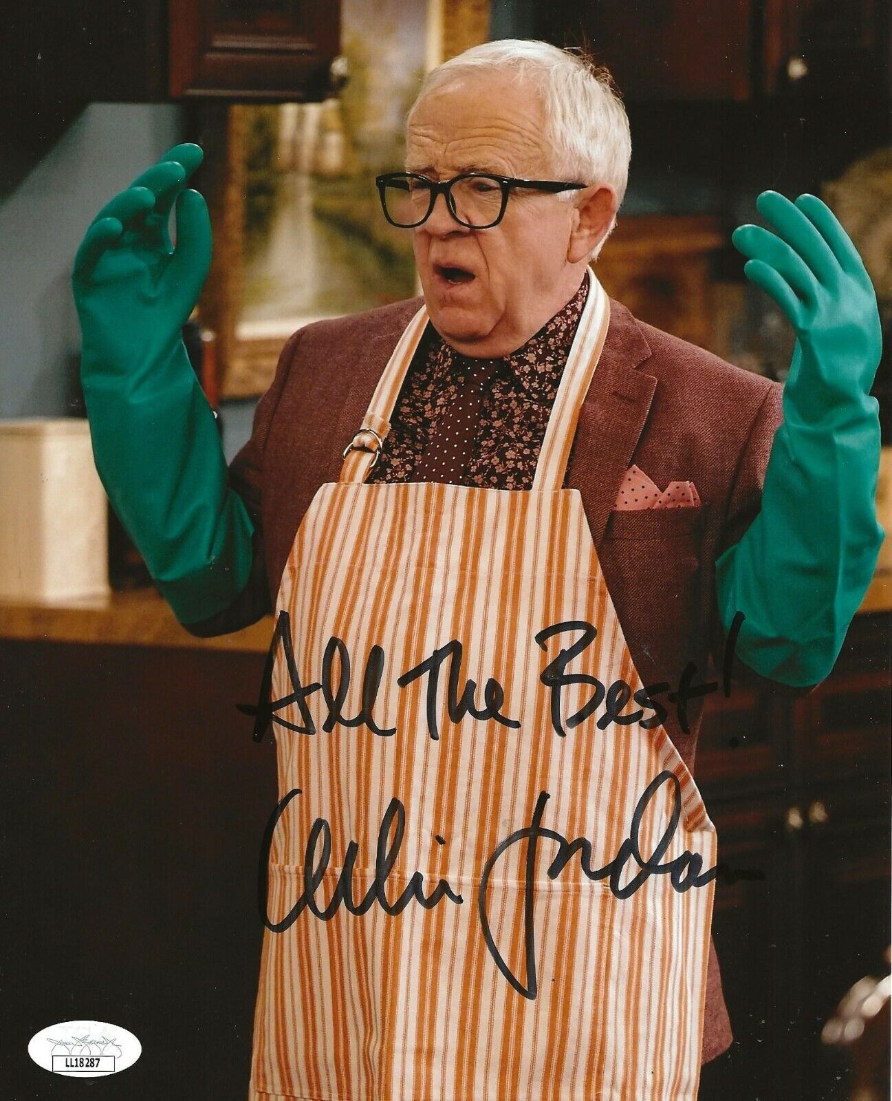 Leslie Jordan signed The Cool Kids 8x10 Photo Poster painting autographed Sid 4 JSA Certified