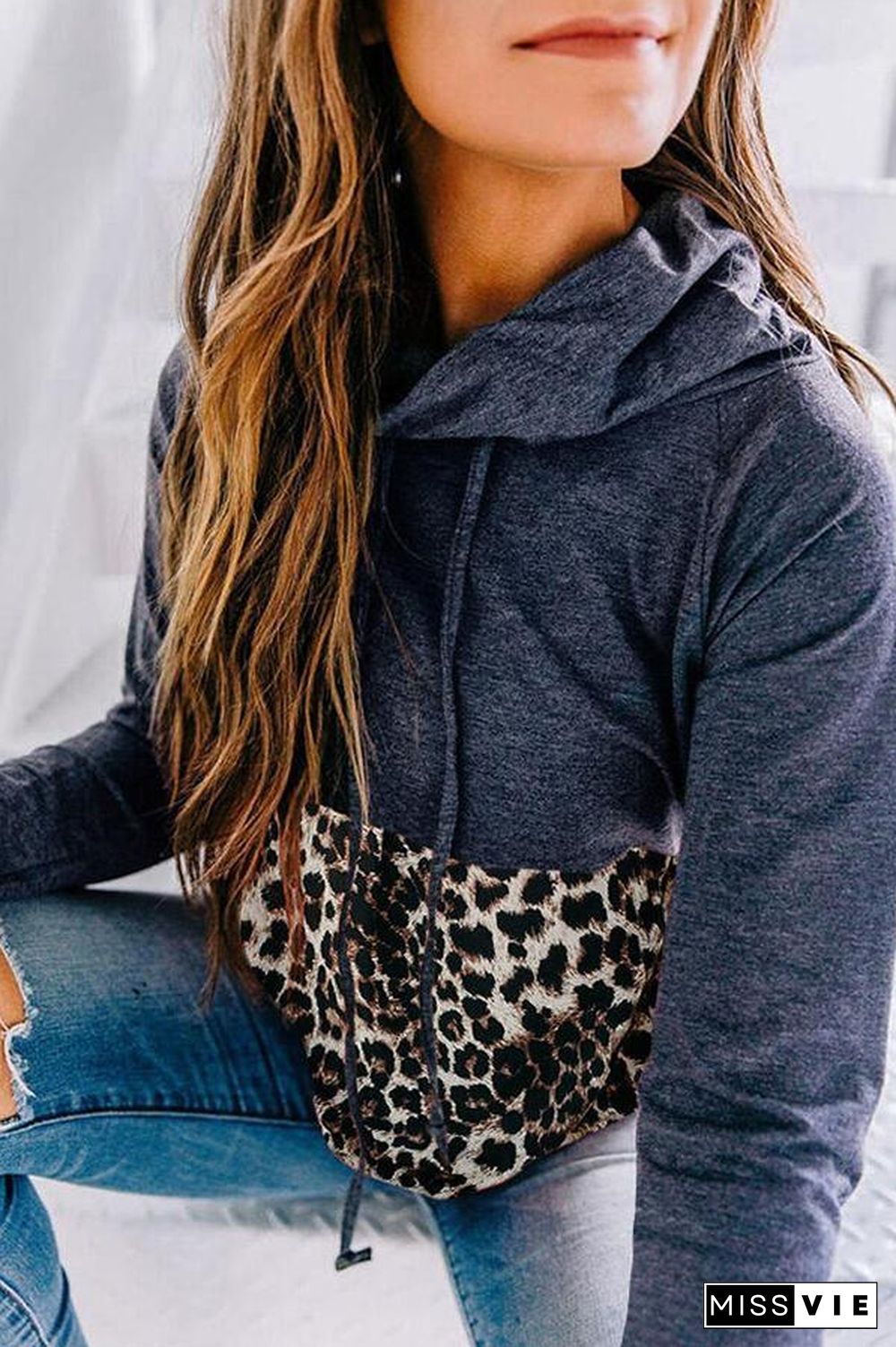 Long Sleeve Color Block Hooded Sweatshirt P13301