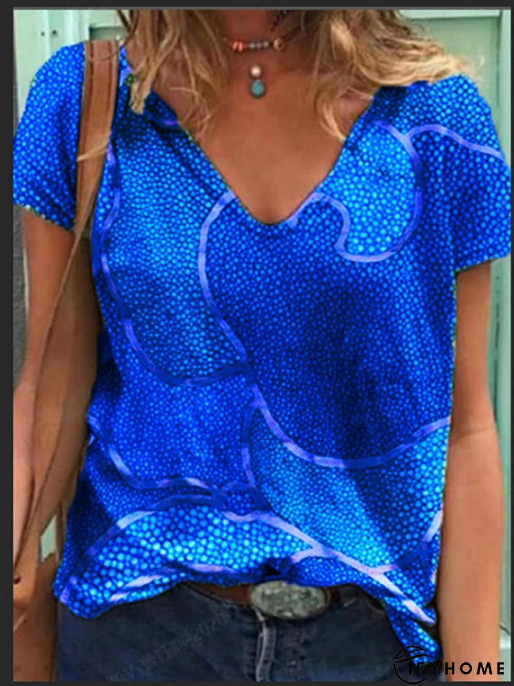 As Picture Cotton-Blend Vintage T-shirt | IFYHOME