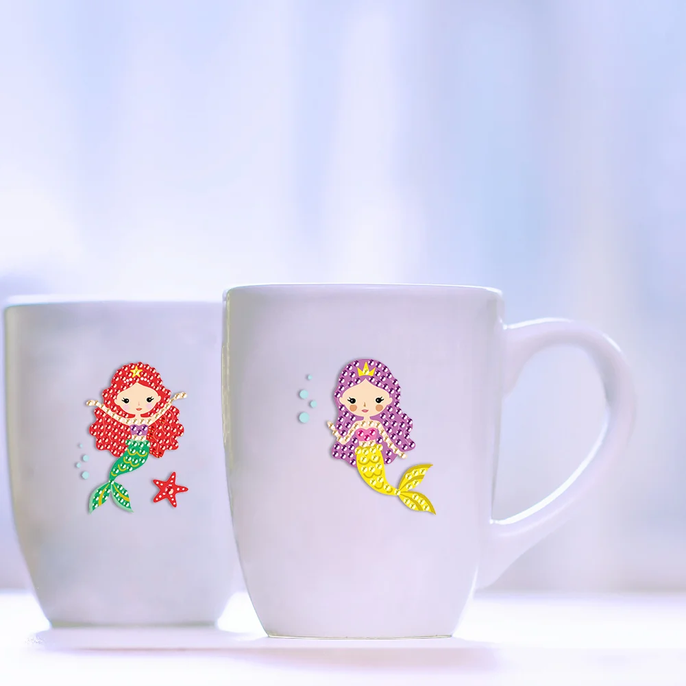 6pcs Diamond Painting Stickers Kits 5D DIY Cartoon Handmade Mosaic