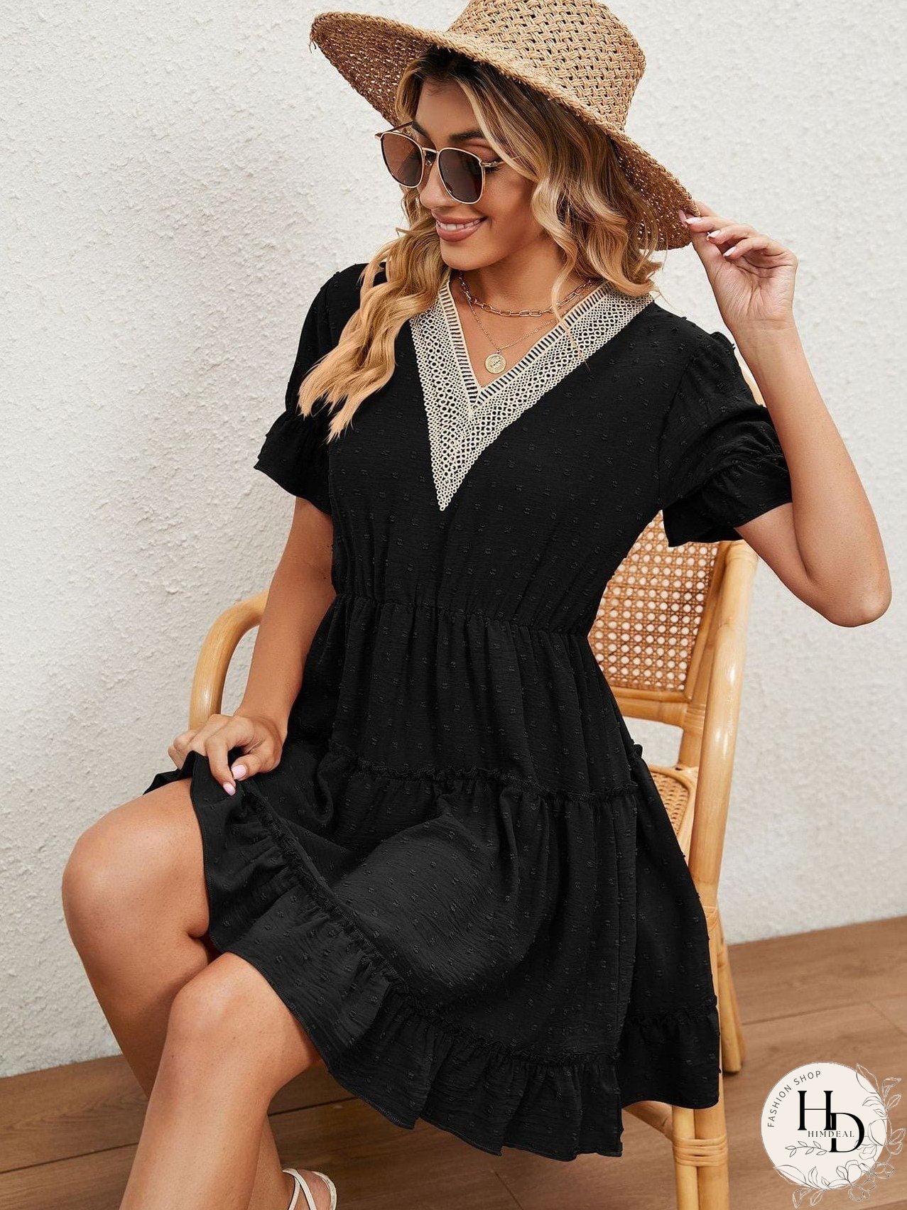 Relaxed Fit V-Neck Summer Dress