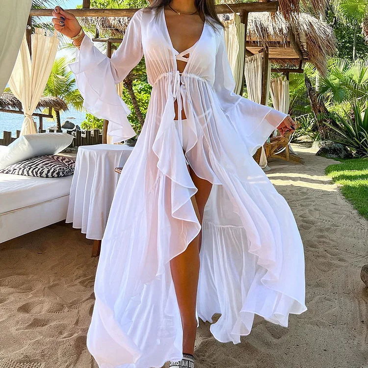 Ruffle Beach Holiday Cover Up