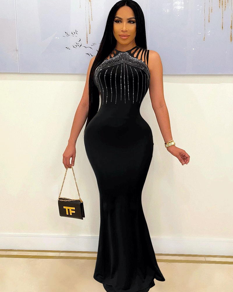 SHINNY DIAMOND SLIM DRESS