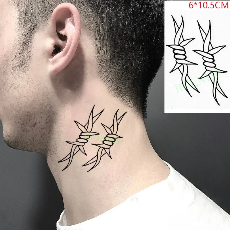 Waterproof Temporary Tattoo Sticker Flame Pattern Line Drawing Fire Element Fake Tatto Flash Tatoo Small Art for Kids Men Women