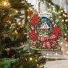 Christmas House DIY 2D Flat Acrylic Double Sided Diamond Painting Hanging Pendant