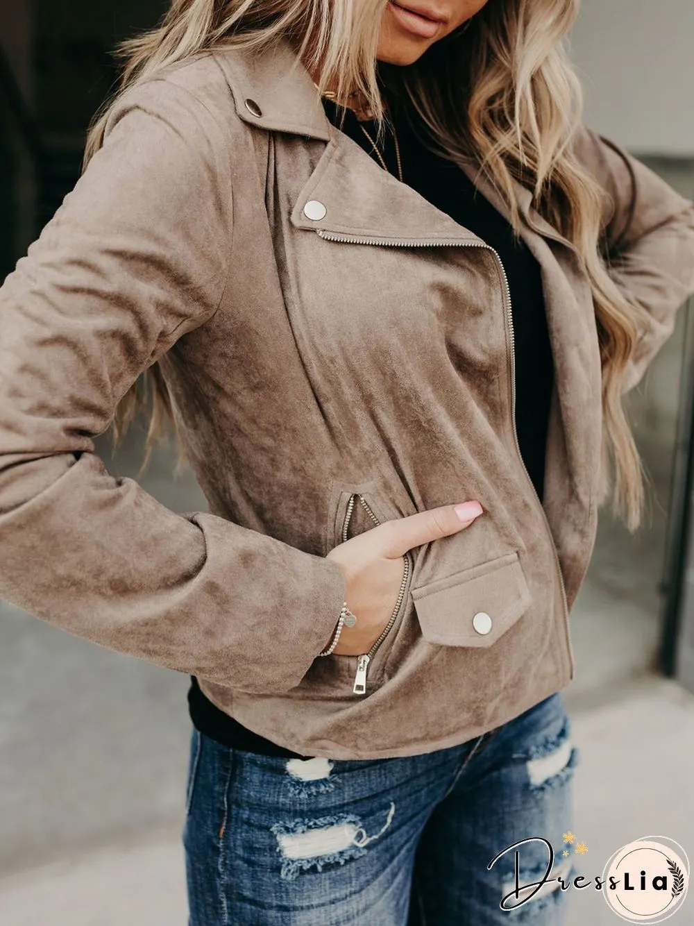 Casual Autumn Polyester Mid-Weight Micro-Elasticity Daily Long sleeve Shawl collar Jacket