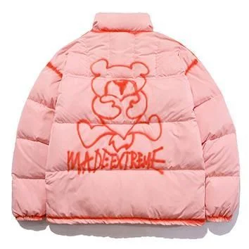 Pink Fashion bear print warm jacket