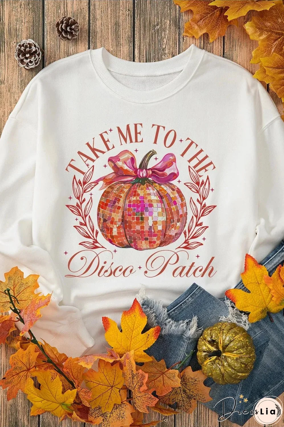 Graphic Round Neck Long Sleeve Sweatshirt