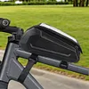 Bike Front Frame Bag Bicycle Top Tube Bag Touch-Screen for Phones Under 6.5 Inch