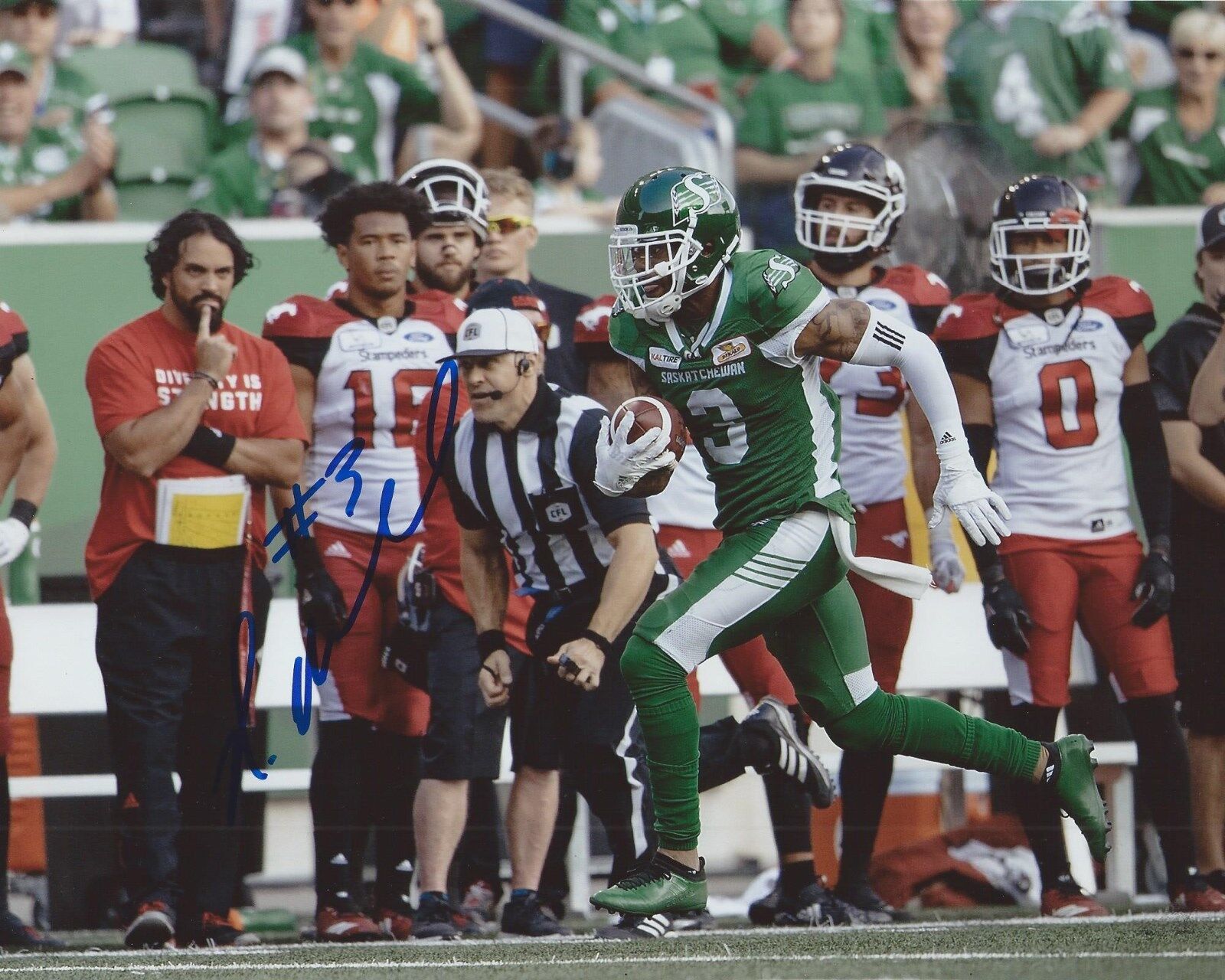 Nick Marshall Signed 8x10 Photo Poster painting Saskatchewan Roughriders Autographed COA