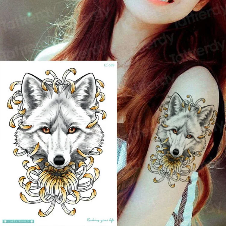 Tiger Skull Leopard dragon Waterproof Temporary Tattoo Sticker Wolf Animals Tattoos Body Art Arm Hand men Fake Tatoo Big Sexy