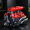 Racing Red-Hot Mechanical Engine Building Block Model (4-Cylinder V8 Electric Version)