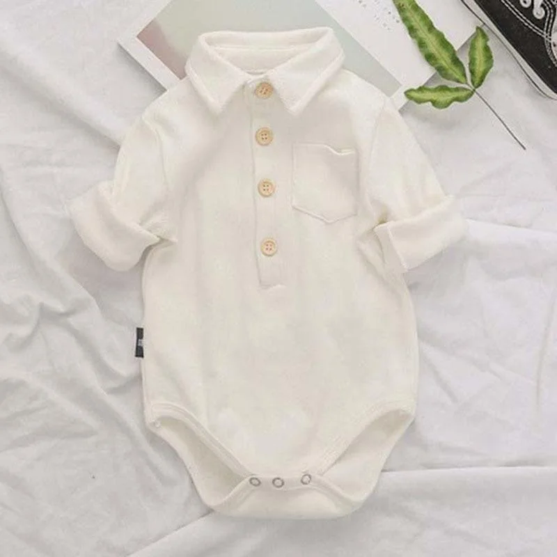 Spring Autumn Kids Boys Girl Long Sleeve Pure Color Rompers Infant Baby Boy Girl Newborn Rompers Clothes Baby Boy Girl Rompers
