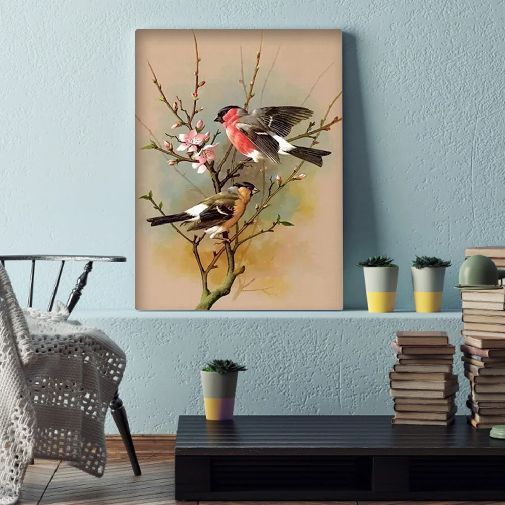 11CT Full Stamped Cross Stitch - Birds on Branches(Canvas|40*50CM)