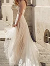 Lace Split-Joint Spaghetti-Neck Wedding Maxi Dress