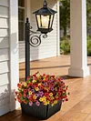 2 In 1 Outdoor Flower Pots Light with Planter Solar Lamp Post Light Freestanding Planters Lamp IP54 Waterproof Decorative Solar Lamp for Terrace Front Pedestrian Hall Decor