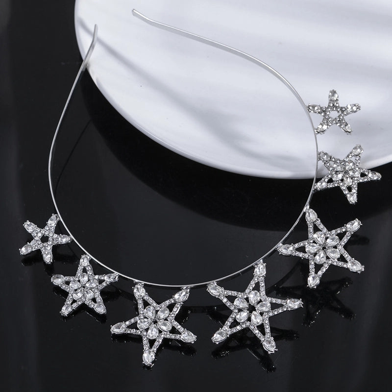 Minimalist Star Alloy Plating Inlay Zircon Hair Band