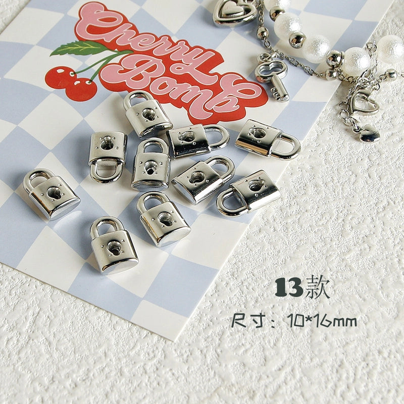 10 PCS/Package 7 * 12mm Arylic Cross Cherry Bow Knot Polished Pendant Jewelry Accessories