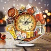 (US Local)5D DIY Special Shape Diamond Painting Desk Ornament Handmade Clock Kit(Beer Time)