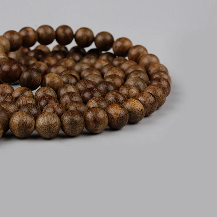 Old Material Hainan Agarwood 108 Beads Rosary Buddha Bracelet