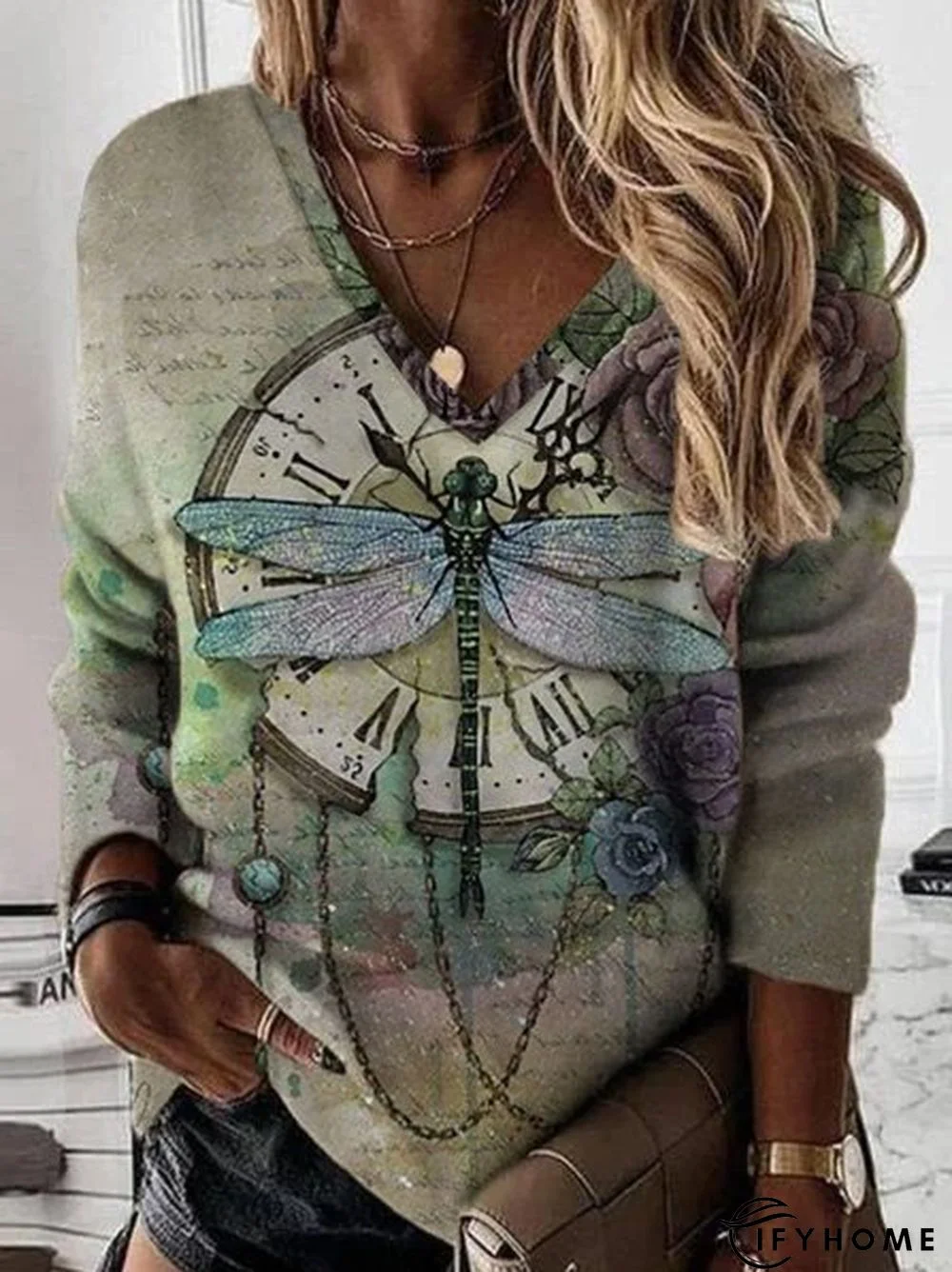 Dragonfly Loose Pastoral Cotton Hoodies & Tunic Sweatshirt | IFYHOME