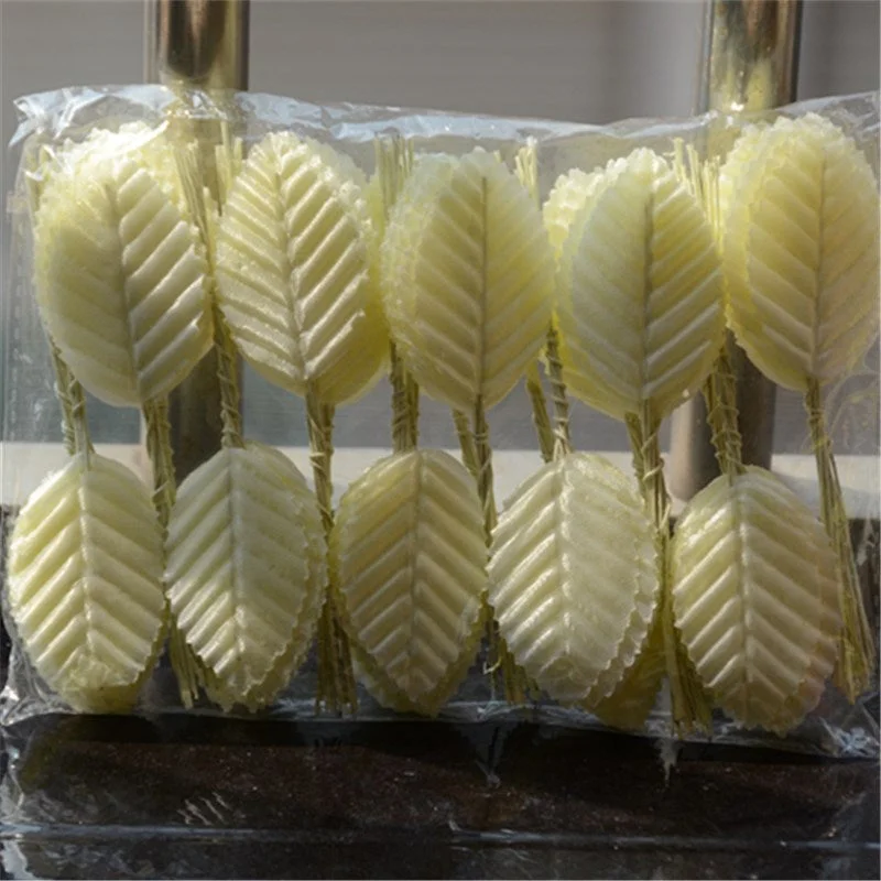 30pcs Silk Leaves Artificial Green Leaves Bouquet Wedding Party Decoration Fake Floral Accessories DIY scrapbooking