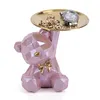 Bear Storage Tray Bear Tray Statue Decorative Jewelry Candy Tray for Home Office