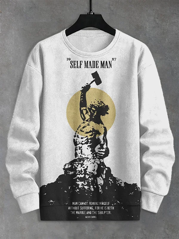 Men's Self Made Man Blacksmith Art Print Casual Sweatshirt