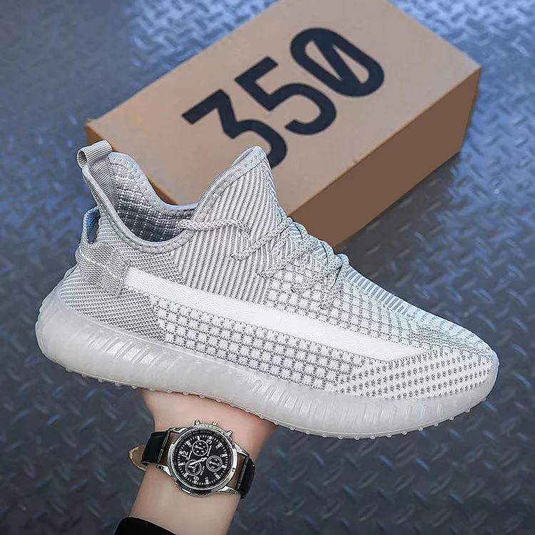 Men's coconut shoes couple student net casual shoes Breathable flying woven sneakers_ viptrois