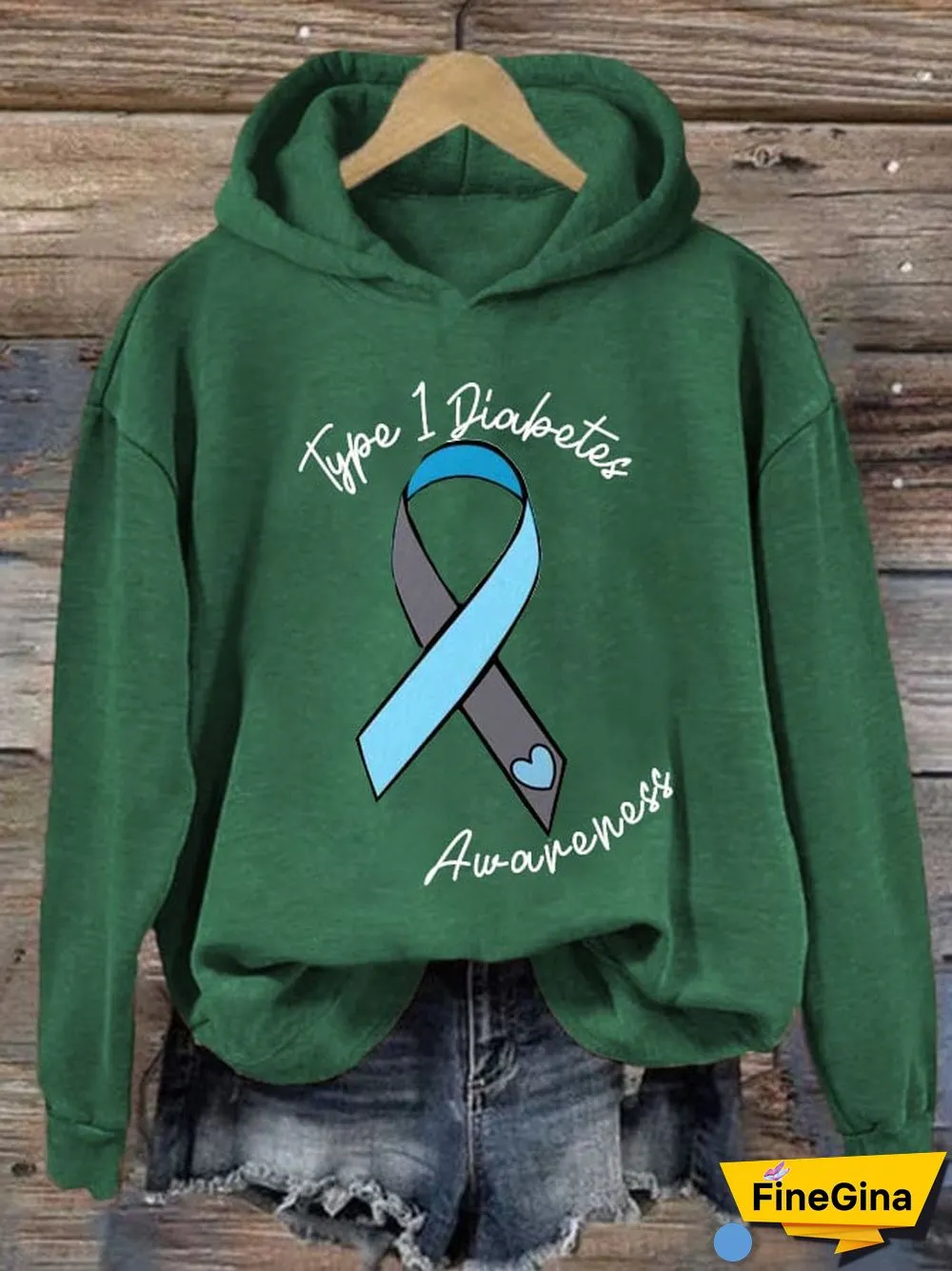 Women's Diabetes Awareness Long Sleeve Hoodie