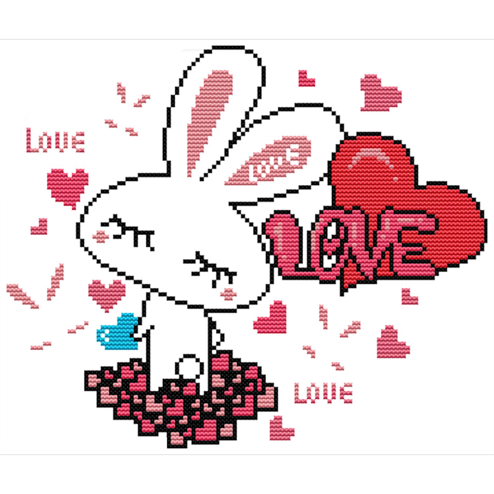 

Rabbit - 14CT Stamped Cross Stitch - 29*25CM, 501 Original