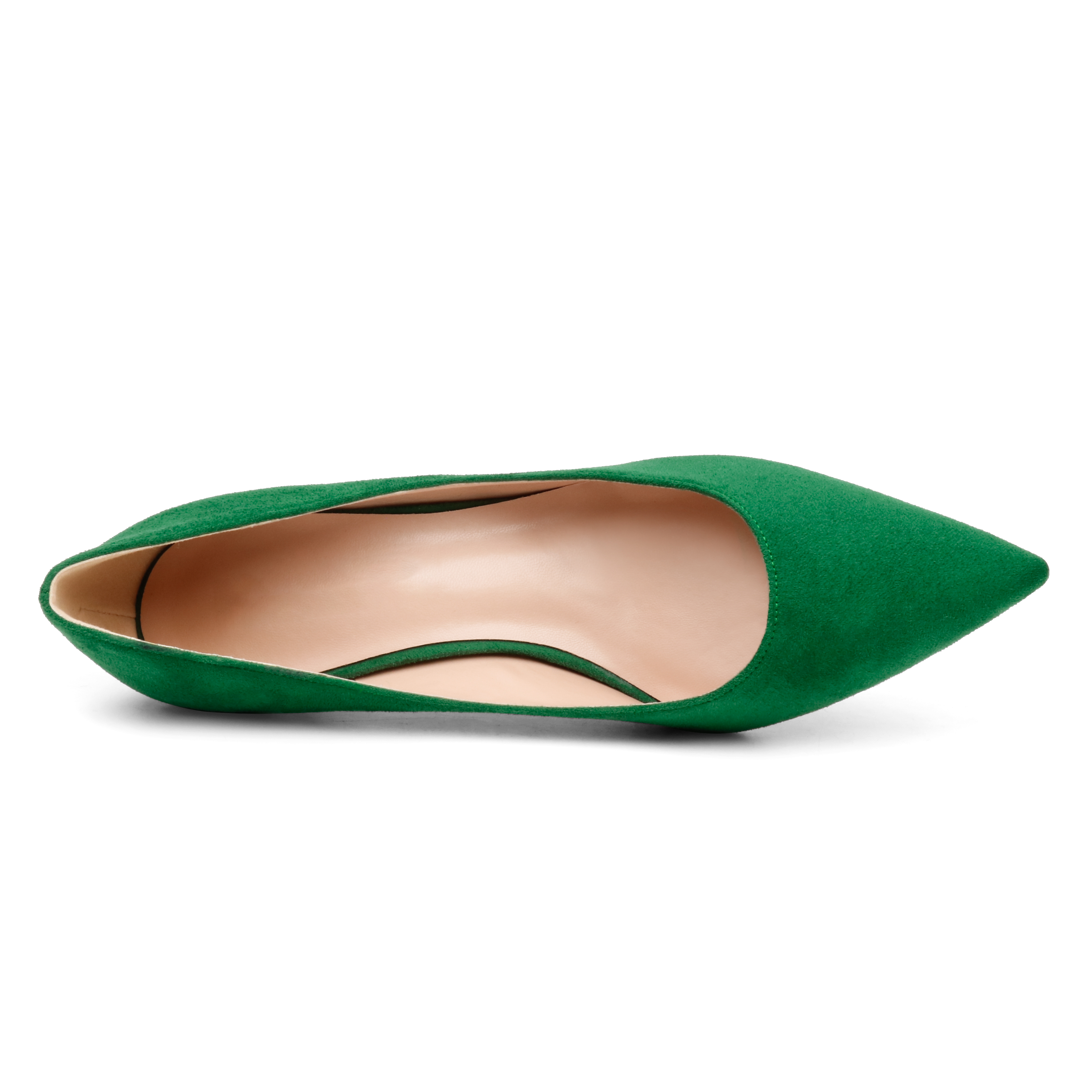 60mm Pointed Toe Red Bottom Kitten Heels Daily Suede Pumps for Women-MERUMOTE