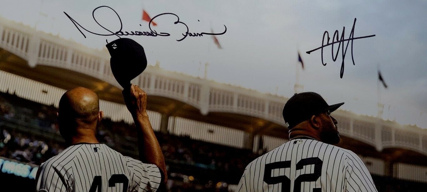 Mariano Rivera C.C Sabathia Hand Signed Autographed 12x8 Photo Poster painting MLB Fanatics Holo