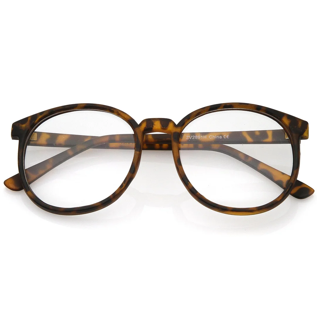 Classic P3 Horn Rimmed Clear Lens Round Eyeglasses 53mm