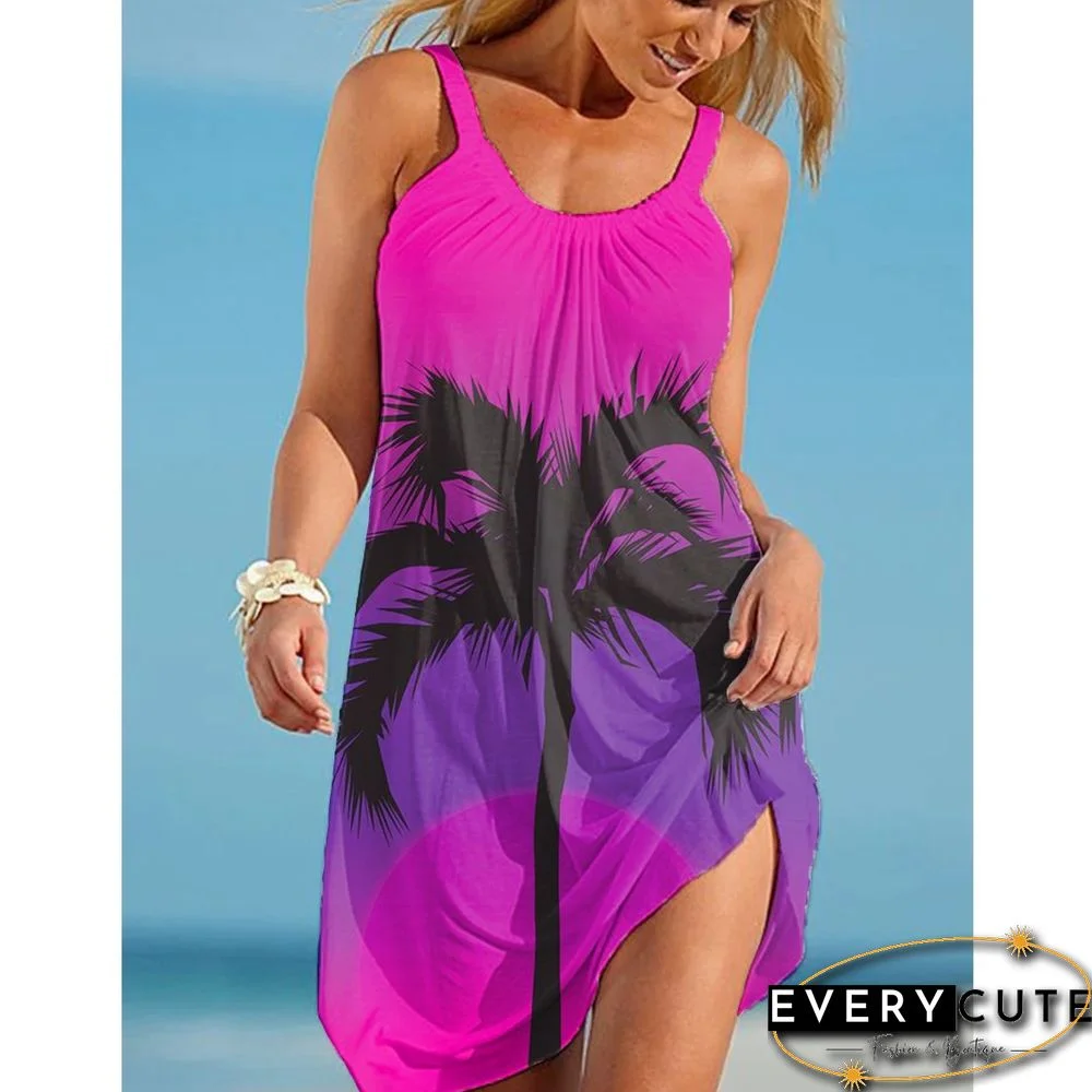 Summer Sexy Beach Dress Nature Scenery 3D Print Women Spaghetti Strap Dresses Streetwear Sunflowers Boho Female O Neck Dresses