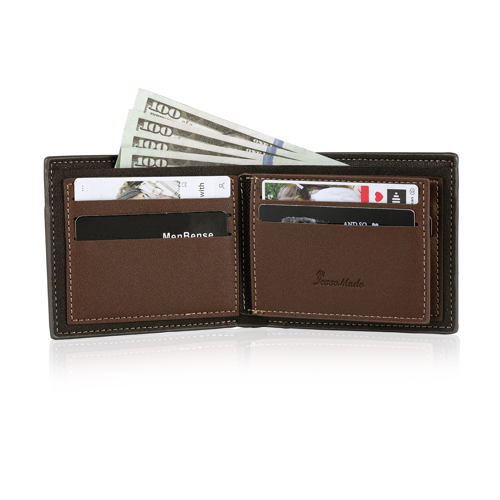 Portefeuille Classique 1 Prénom et Lettre Personnalisés avec Photo Porte-Monnaie Carte