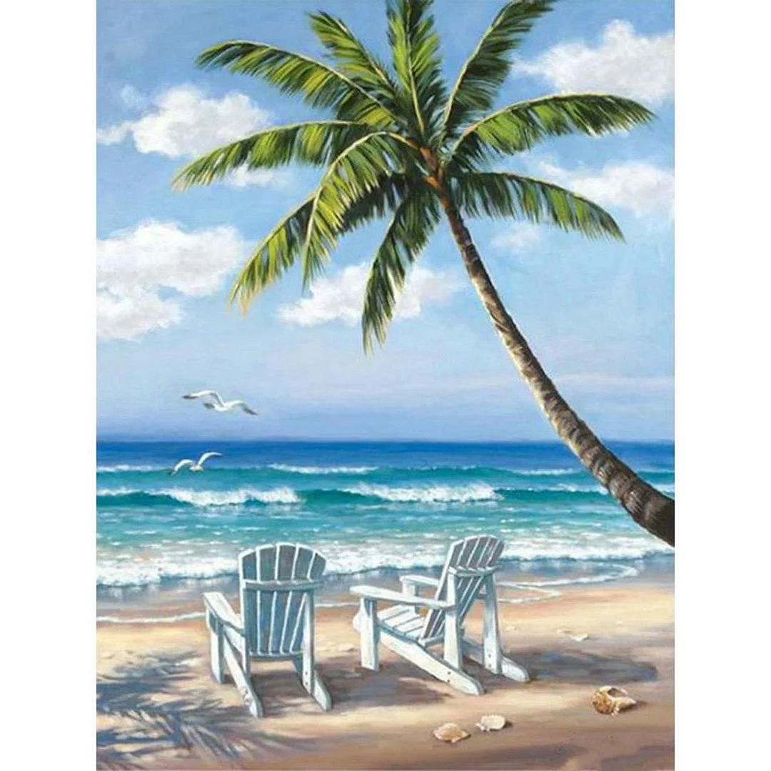 Full Embroidery Beach Counted Cross Stitch 11CT 3 Strand Cotton Needlework