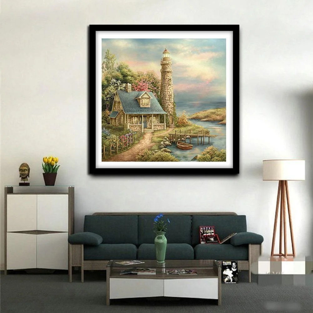Diamond Painting - Full Round Drill - Lighthouse View(30*30cm)