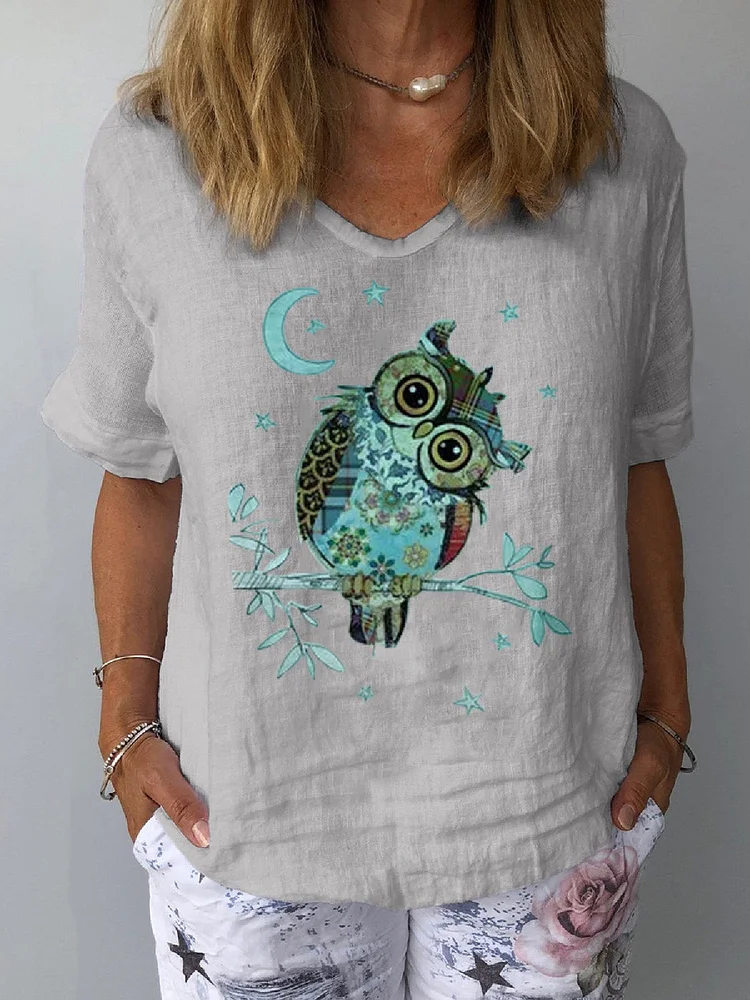 Bestdealfriday Short Sleeve Shift Floral Print Cotton Blend Shirts Tops 9096335