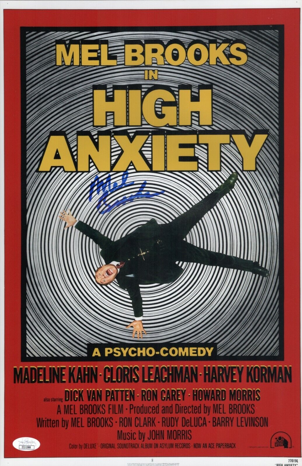 Mel Brooks Signed 11x17 High Anxiety Director Authentic Autograph JSA COA