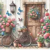 Bicycle Flowers-11CT Stamped Cross Stitch 40*40cm/15.75*15.75in tapestrymarket