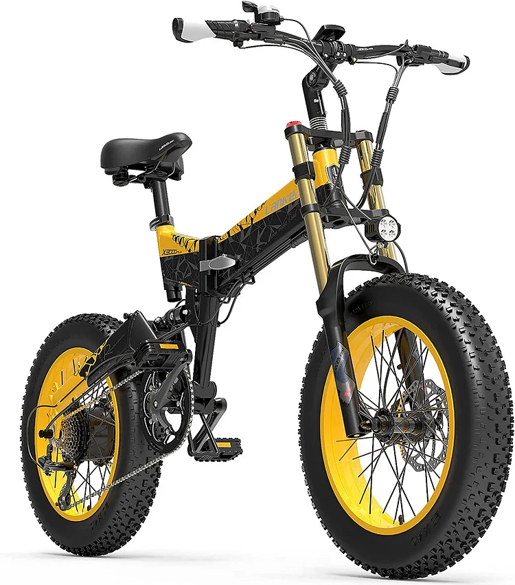 LANKELEISI X3000 Plus Big front fork Folding Electric Mountain Bike 48V 1000W Motor 17.5Ah Battery