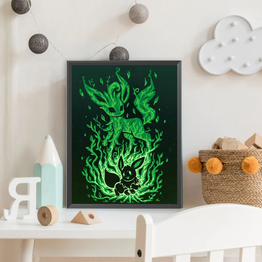 Diamond Painting - Full Round Drill - Silhouette Pokémon(Canvas|30*40cm)