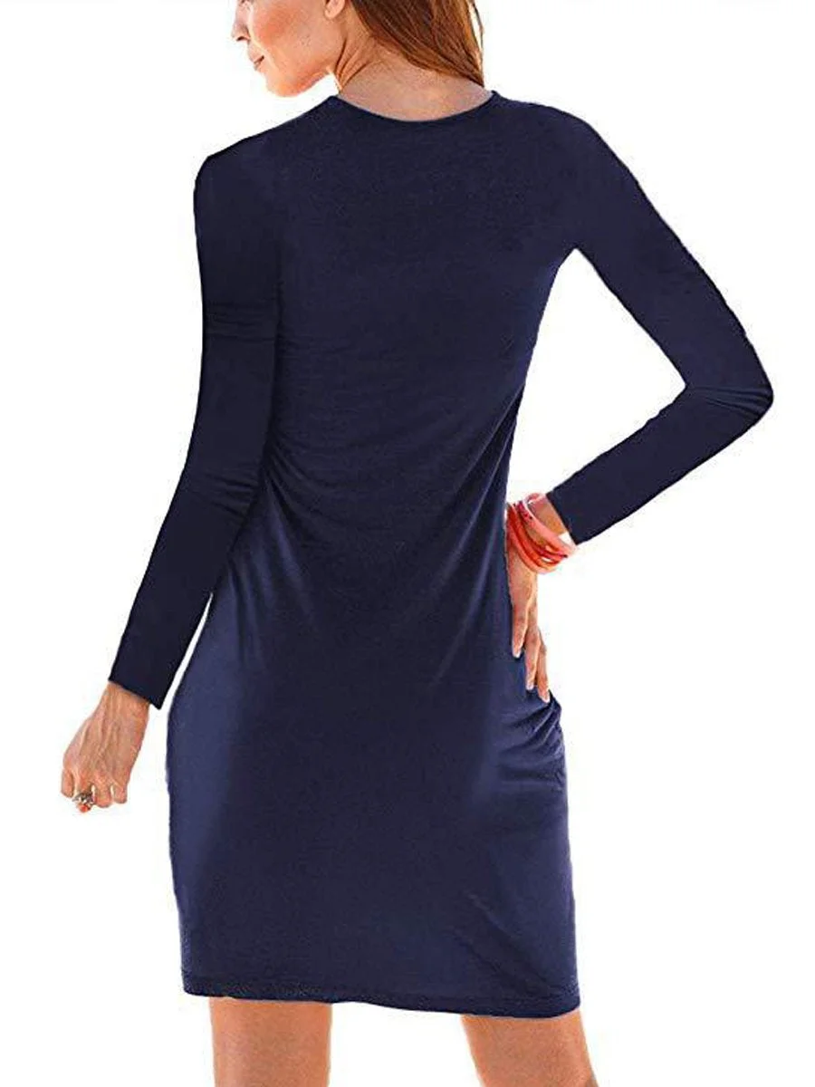Round Neck large size Long Sleeves Dresses