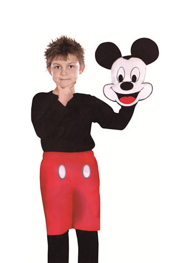 Classic Cute Mouse Boys Kids Costume Black-elleschic