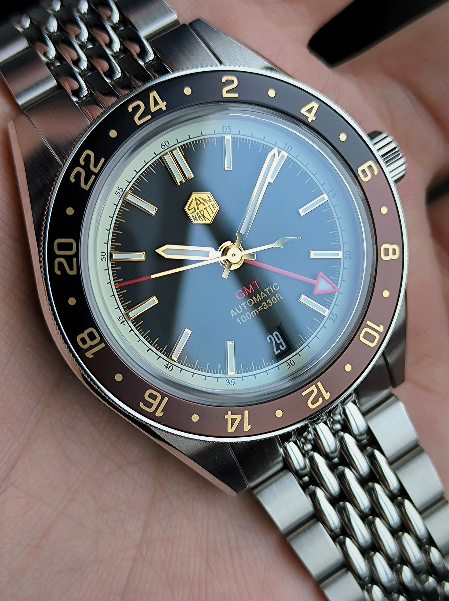 SN0116 Root Beer and Pepsi are on sale now!San Martin 39.5mm NH34 GMT Aluminum Bezel Sapphire 10BSan Martin Watch San Martin Official Authorized StoreSan Martin Watches