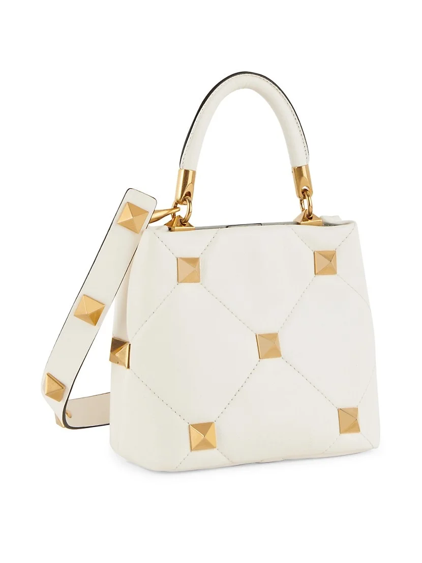 Valentino Garavani Small Roman Stud Leather Top Handle Bag