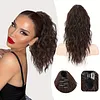 ⏳R&eacute;duction limit&eacute;e de 50%🎁18 Inch Curly Wavy Frizzy Hair Extension with Ponytail