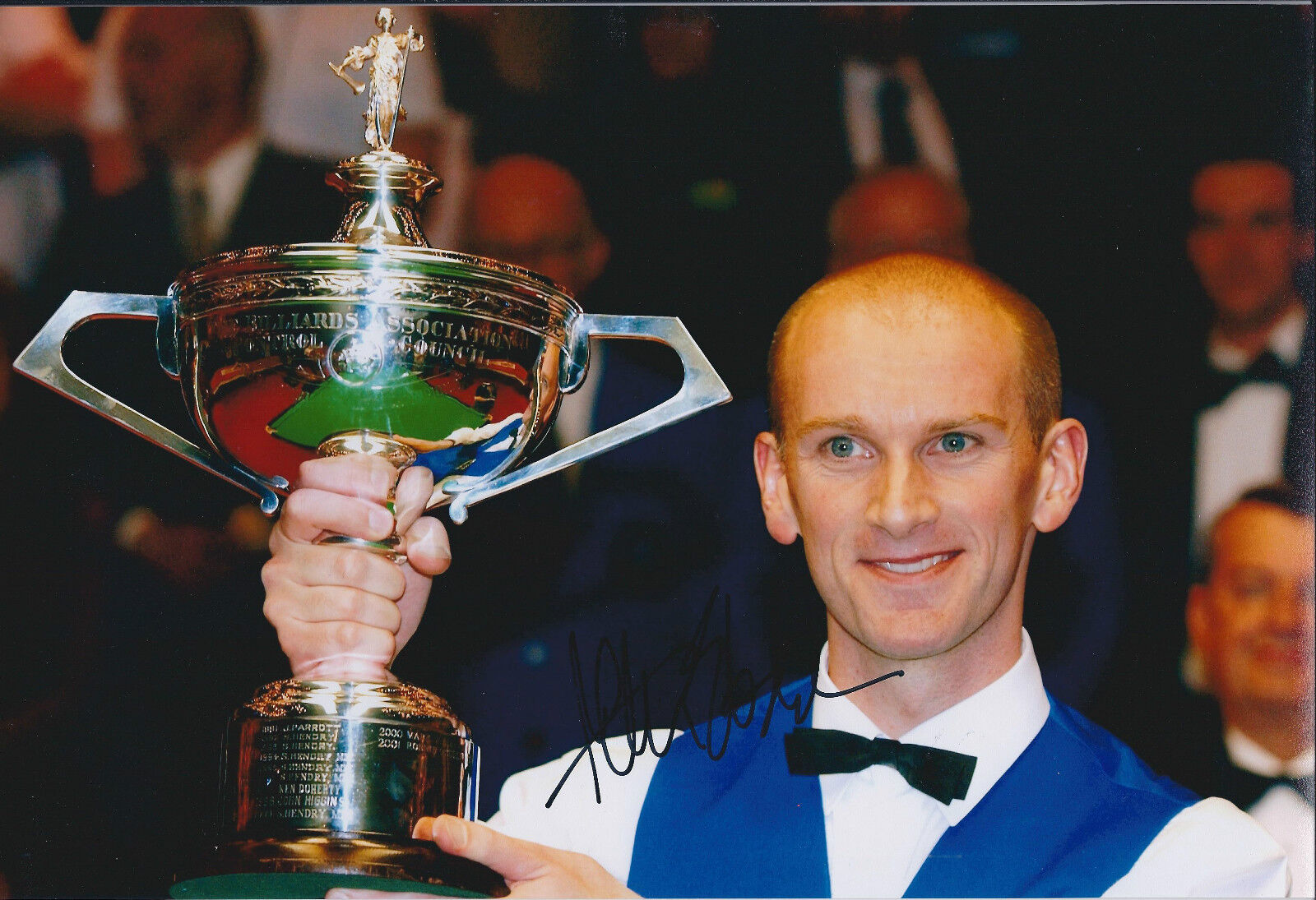 Peter EBDON SIGNED Snooker Autograph 12x8 Photo Poster painting AFTAL COA 2006 WORLD CHAMPION