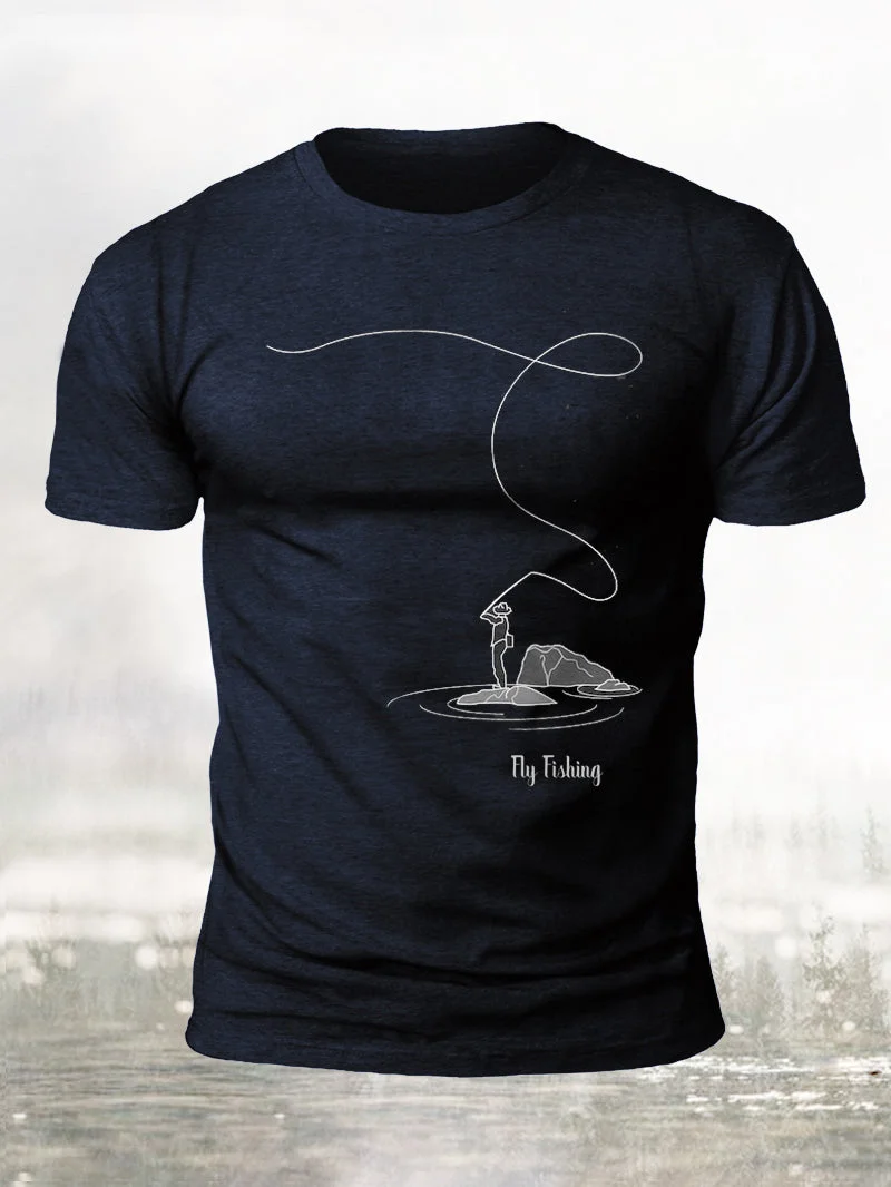 Men's Outdoor Fly Fishing Trout Short-Sleeved Shirt in  mildstyles